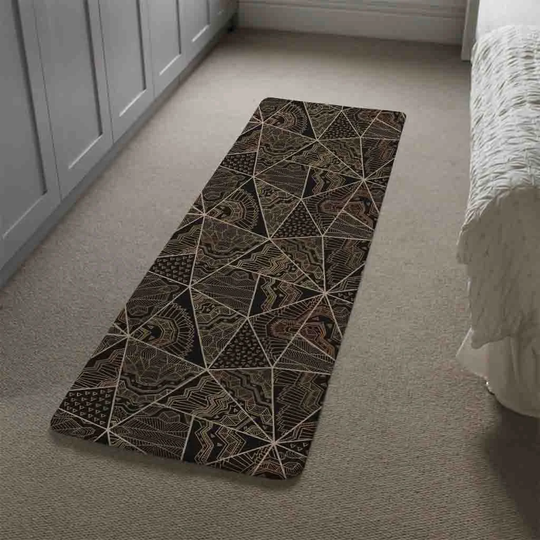 Marchand Designer Shaggy Black/Brown Rug