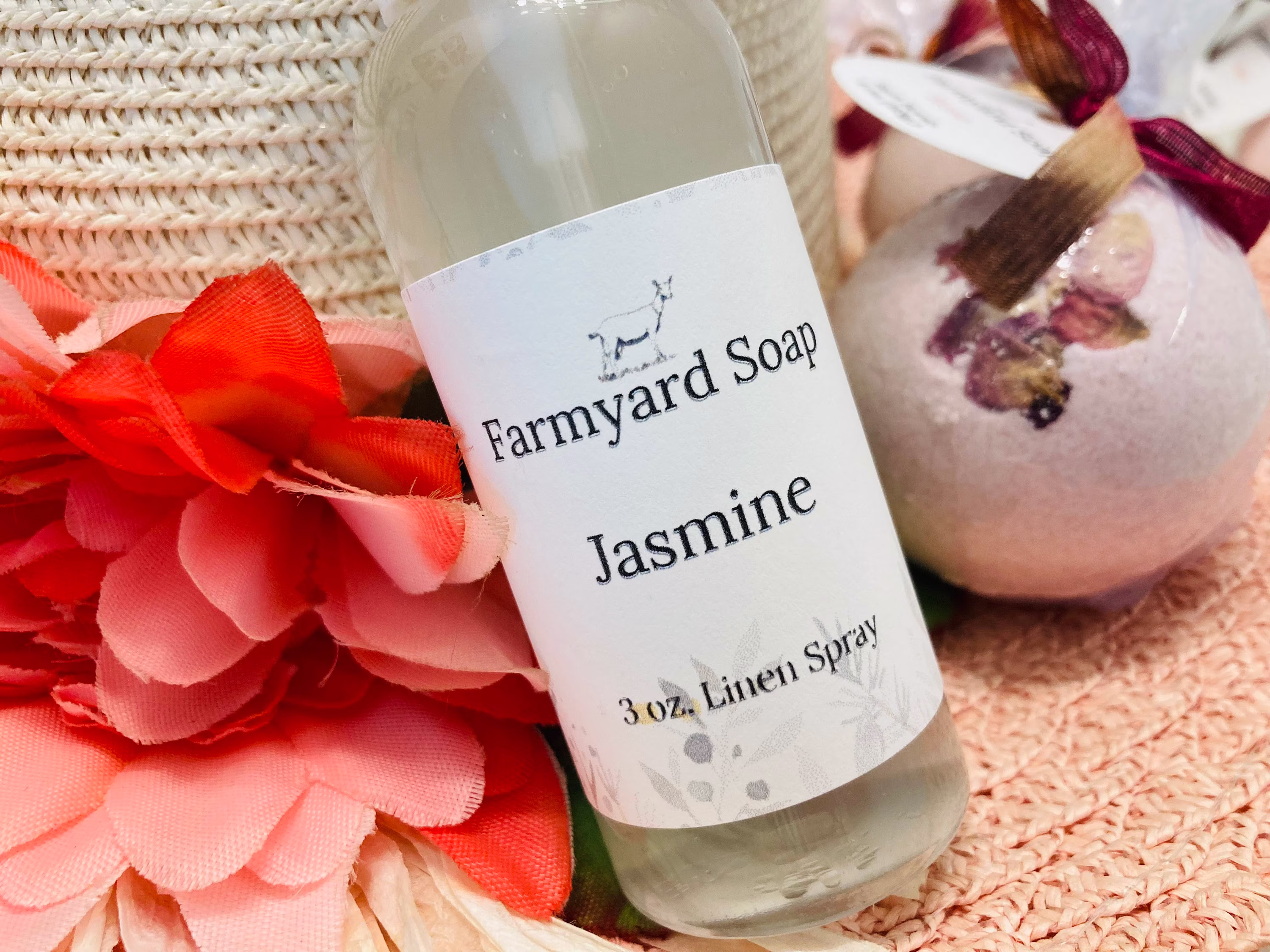 Jasmine Linen Spray, Essential Oil Body Fabric Freshener Yoga Mat Pillow Spray