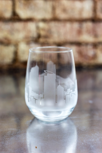 Auckland Skyline Wine Glass & Stemless Etched Gift - Panoramic City Design