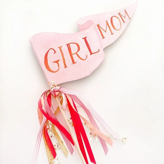 Girl Mom Party Pennant | Flag Banner Gender Reveal Mother's Day Gift New