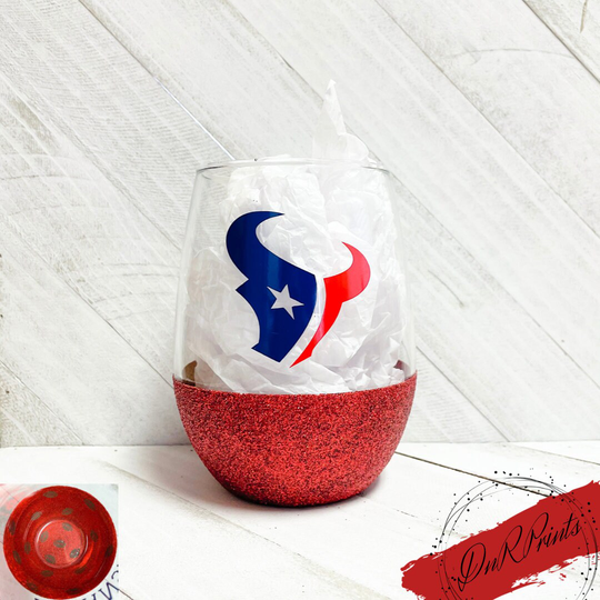 Tennessee Titans Glitter Wine Glass/Football Sports