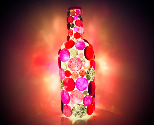 Valentine Love Lamp | Handmade Recycled Glass Outdoor Table Portable Night Light Mid-Century Modern