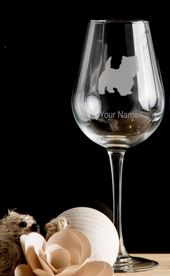 Westie Dog Personalised Wine Glass Red Wine, White Wine - Hand Etched Gift Bartender.123