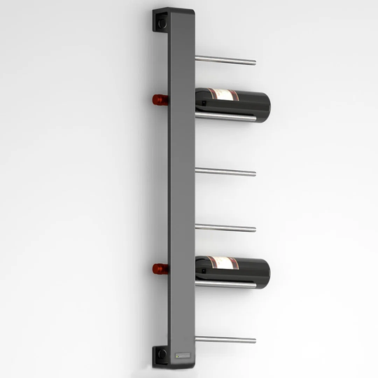 Hikmah 6 Bottle Wall Mounted Wine Bottle Rack in Black/Silver