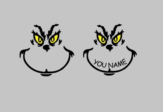 Grinch Face Vinyl Decals/Personalized Decal
