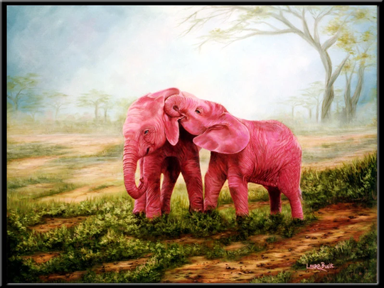 Pink Elephants 17" X 12