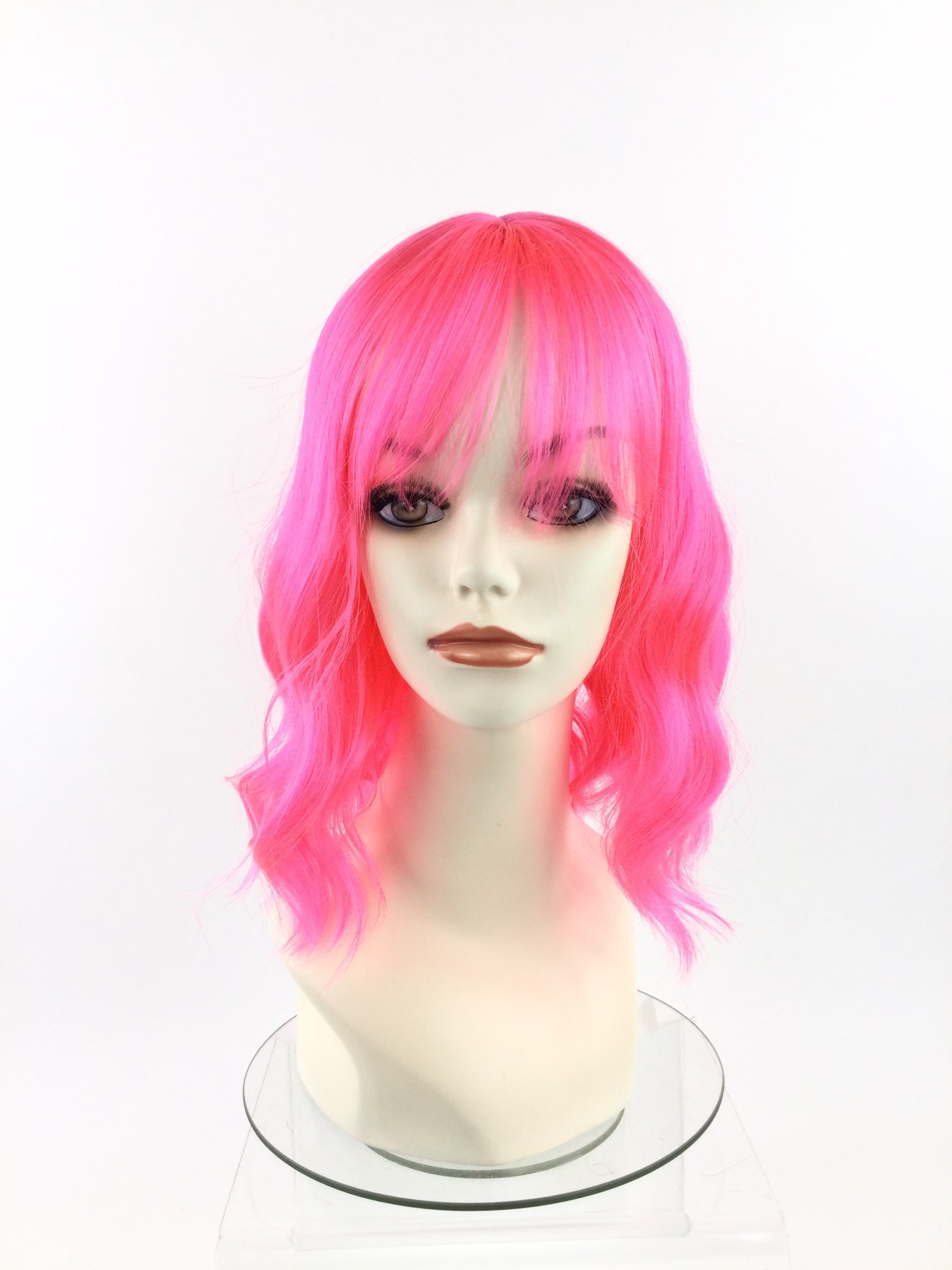 Cosplay Anime Wavy Long Bob Fun Hot Pink Wig By Funtasy Wigs Tweens/Teens