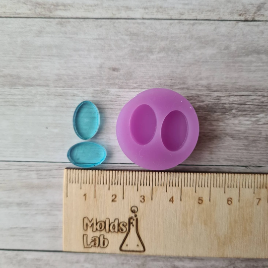 Resin Silicone Mold - 14mm Oval Stud Earrings Mold, Flexible Polymer Clay Supplies, Resin Supplies