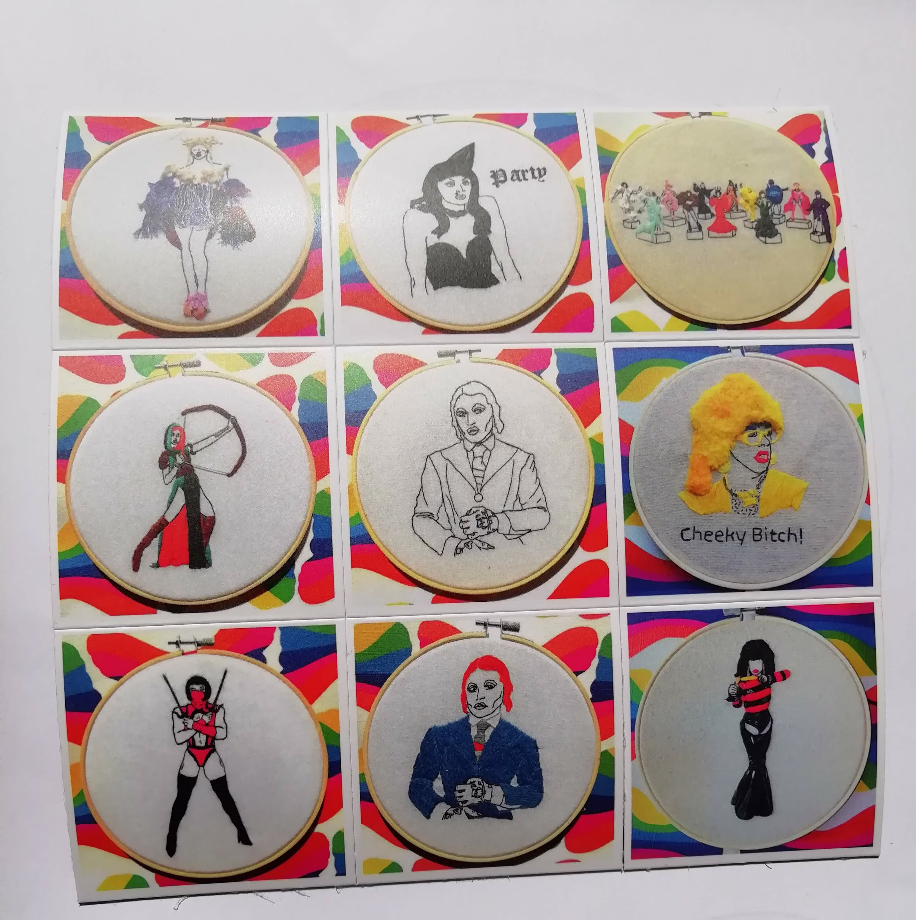 Fridge Magnets Of Drag Queen Embroidery/ Fan Art/Home Decoration/ Race Fan Art/ Modern Embroidery /Drag Queens Fridge Magnet