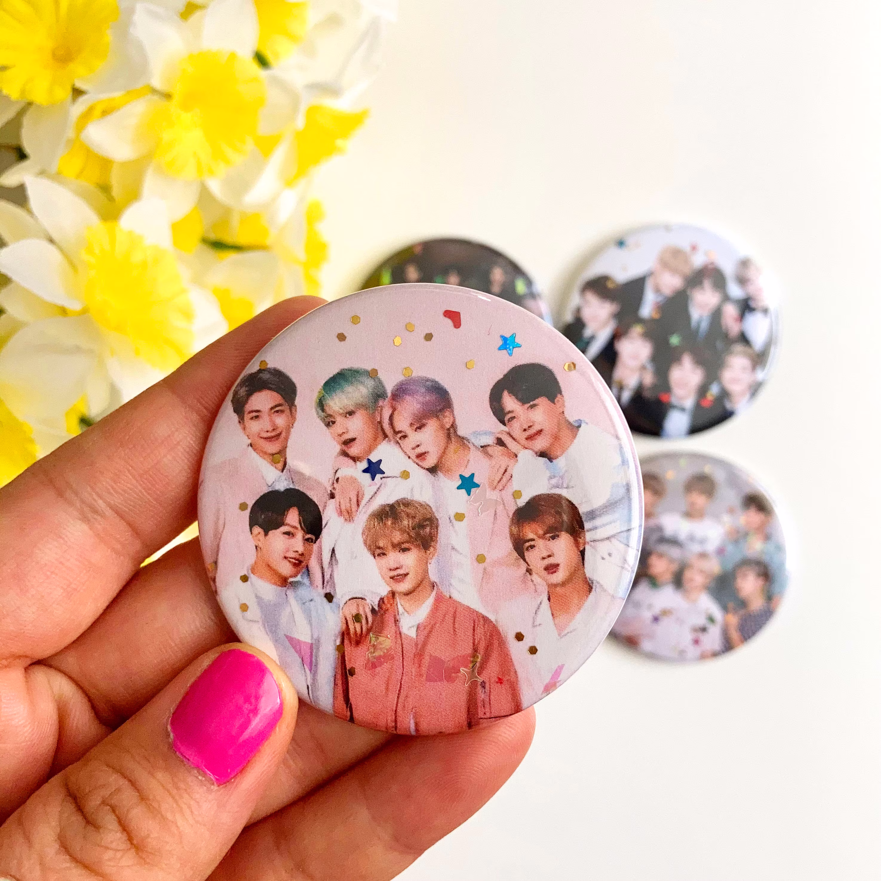 Bts Merch Kpop Magnets - Fridge Magnet Set Of 4 Bangtan Boys Kpop Gift 21St Birthday Positive Pins Stray Kids