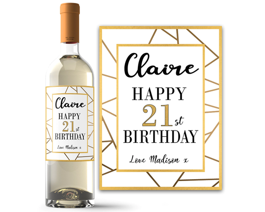 21st Birthday Gift For Her - Custom Wine Labels