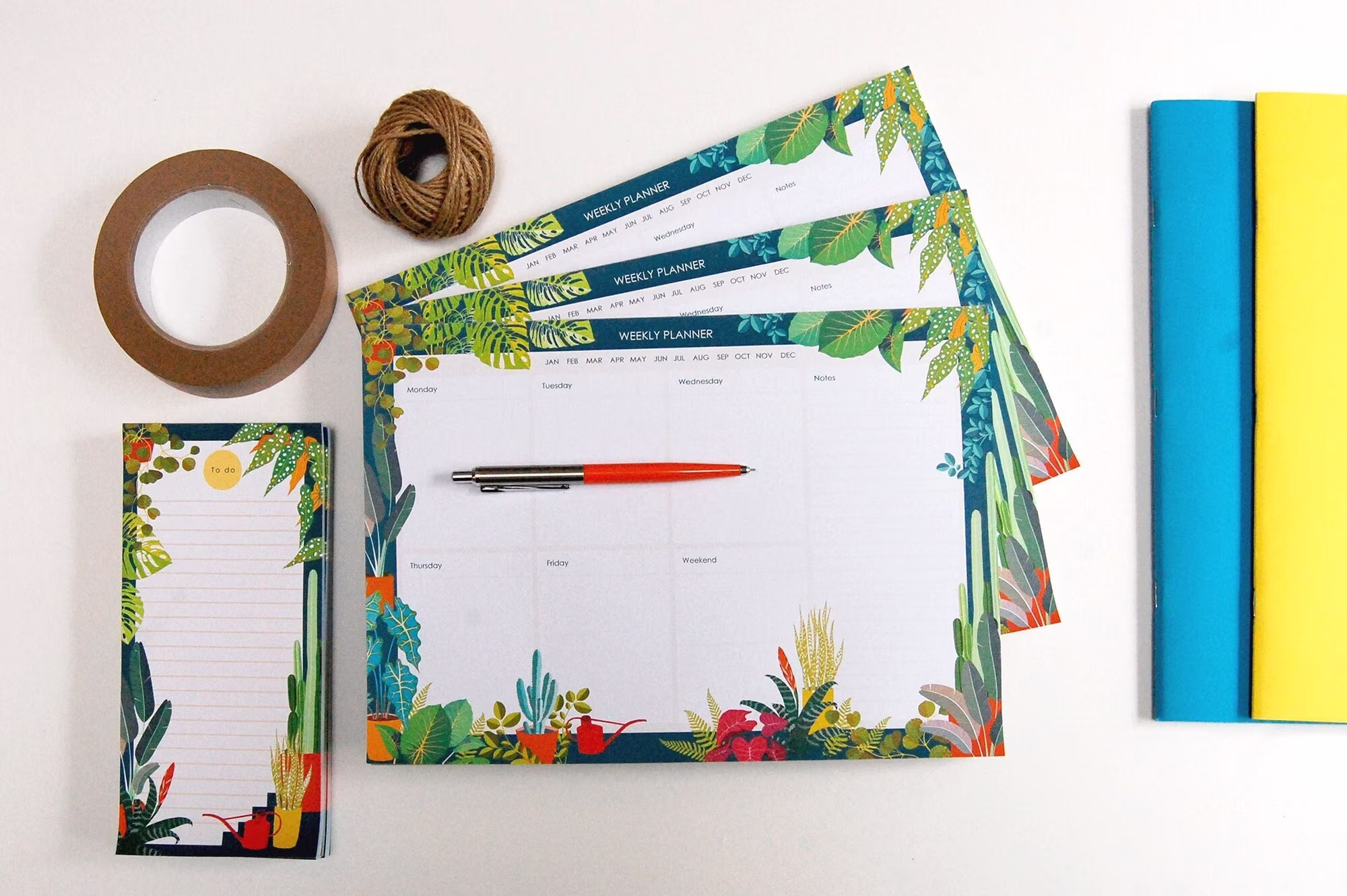 Botanical A4 Weekly Planner Pad, Desk To Do List, Work From Home, Family Planner, Meal Stationery