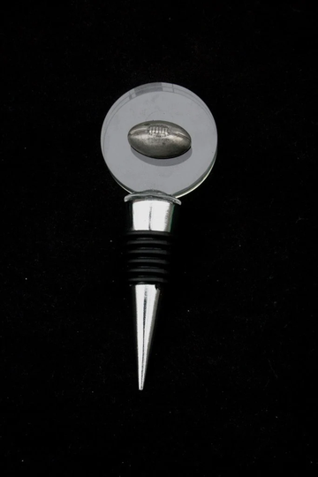 Rugby Ball Glass & Metal Red Wine Or Whisky Bottle Stopper Cork Sports Christmas Gift