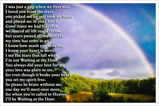 Pet Dog Memorial Keepsake Rainbow Bridge Gift - Pet Sympathy Card Alternative