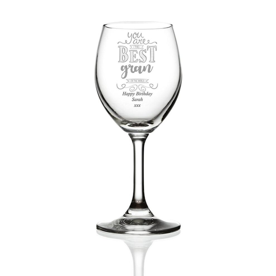 Gift For Gran Personalised Engraved Wine Glass