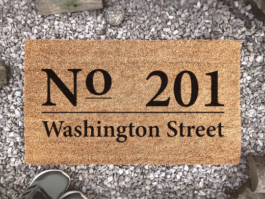 Personalized House Number Door Mat - Doormat New Home Gift Closing Rug Custom Decor