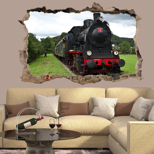 Nature Locomotive Vintage Steam Train Wall Sticker Art Poster Mural Transfer Decal Print Room Home Nursery Office Shop Decor Id460