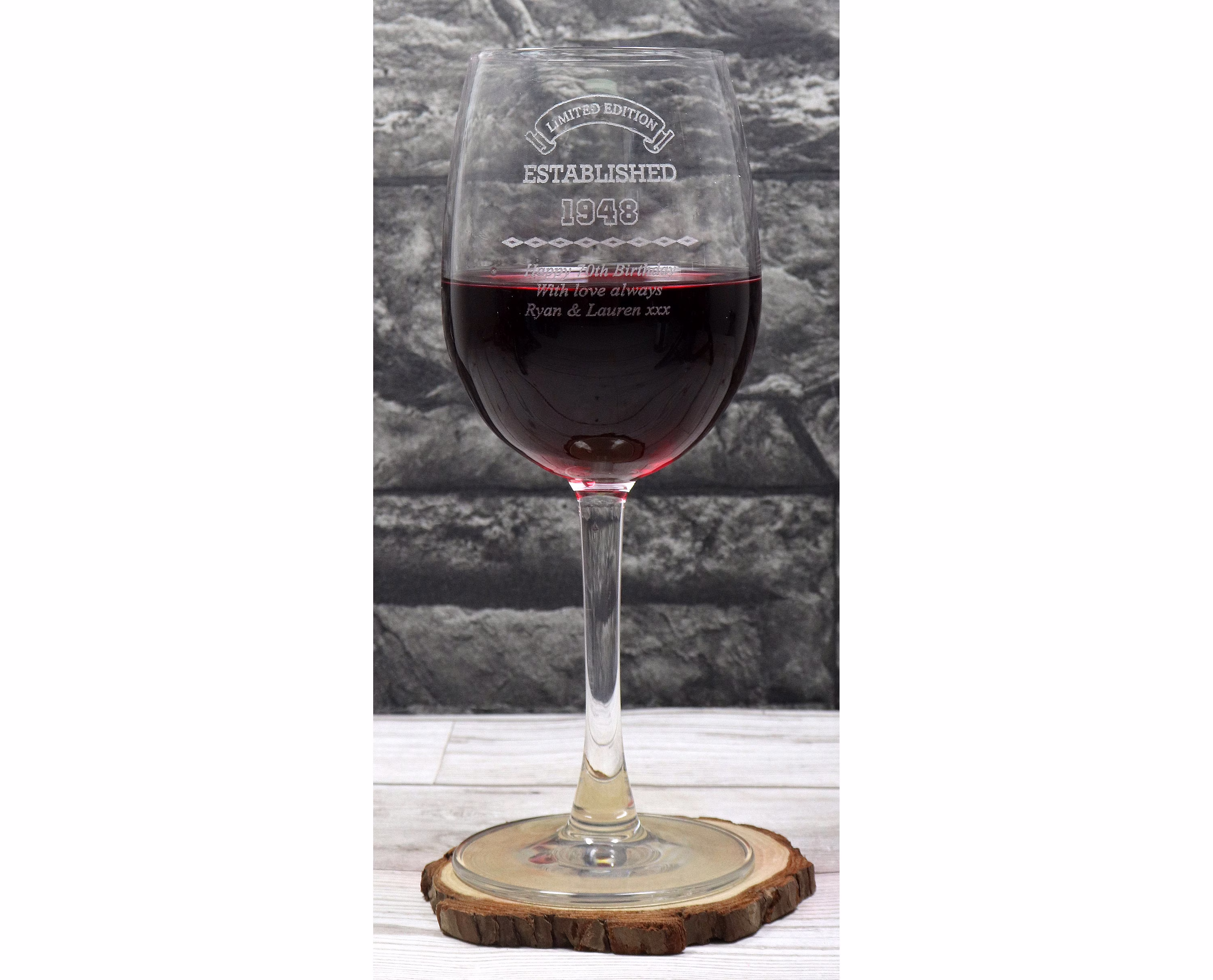 Engraved/Personalised Established Birthday Design Reserva Crystal Wine Glass Gift For Girls/Women/Ladies/18Th/21st/30Th/40Th/50Th/60Th/65Th