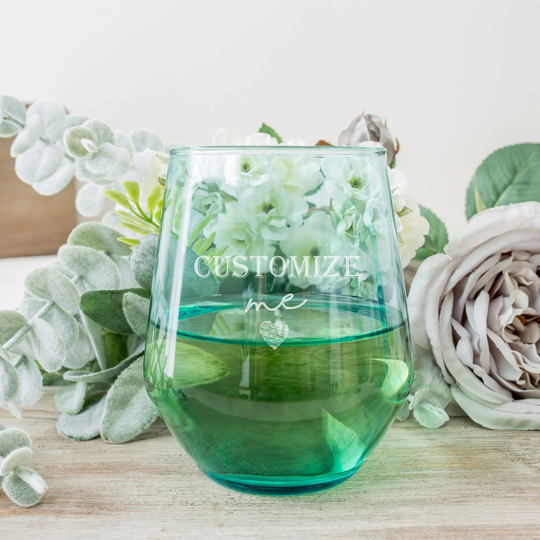 Custom Engraved Stemless Wine Glasses | Tinted Personalized Gifts Fathers Day