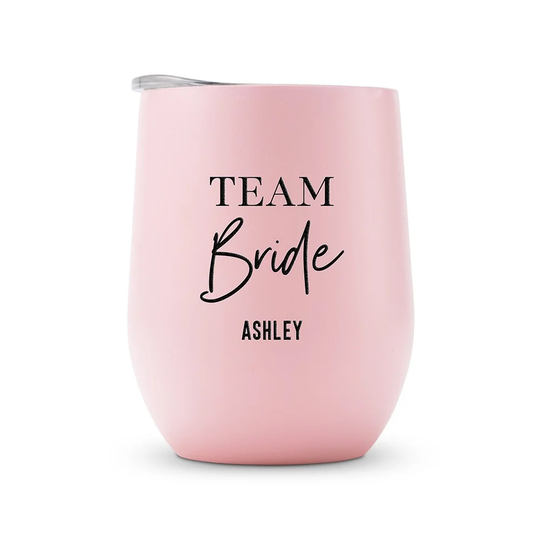 Personalized Team Bride Wine Tumbler
