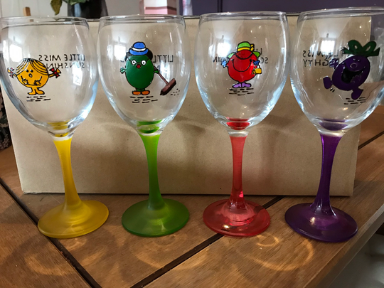 Hand Painted Wine Glass, Little Miss Characters, Birthday Gift/Present