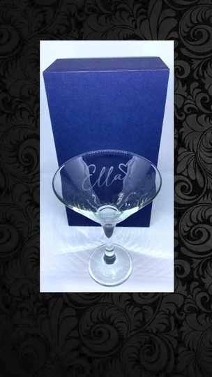Hand Etched Personalised Martini Glass