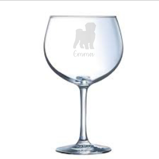 Personalised Maltese Engraved Gin Glass, Dog Gift, Dog Gift, Owner
