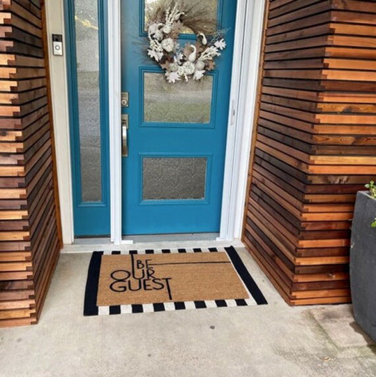 Be Our Guest Retro Doormat, Modern Flocked Coir Outdoor Welcome Mat, Custom Personalized Door Housewarming, Home Decor, Entryway
