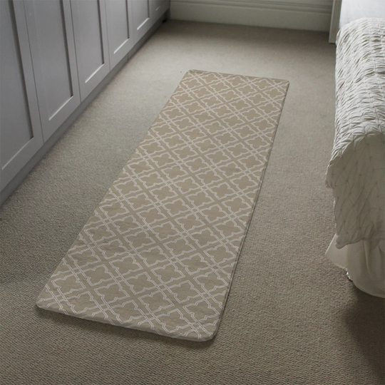 Marinelli Cross Designer Shaggy Dark Beige Rug