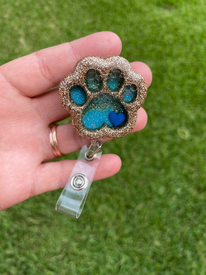 Dog Cat Nurse Badge Reel || Paws Med Student Rn Lvn Tech Pharm Pca Cna Paw Print