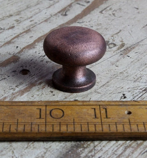 Copper Shaker 32mm Cast Iron Cabinet Knob Rustic Industrial Drawer Handle Pack Of 1 Or 10