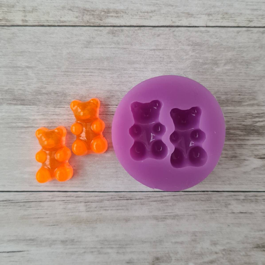 Resin Silicone Stud Earrings Mould - 17mm Gummy Bear Resin Mould, 3D Polymer Clay Mold, Flexible Supplies