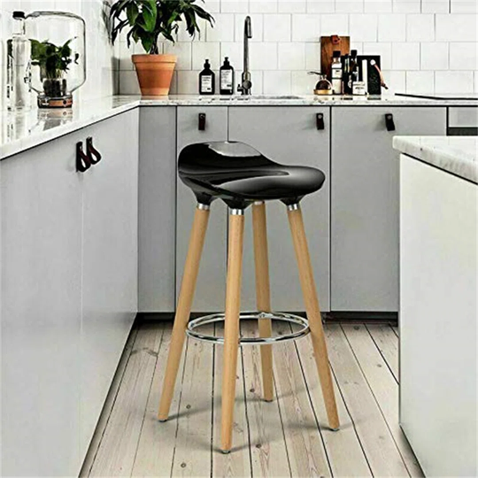 Bar Stools Set Of 2 Pcs Barstools Multi Colour Breakfast Kitchen Counter Bar Chairs Wood Leg In Natural