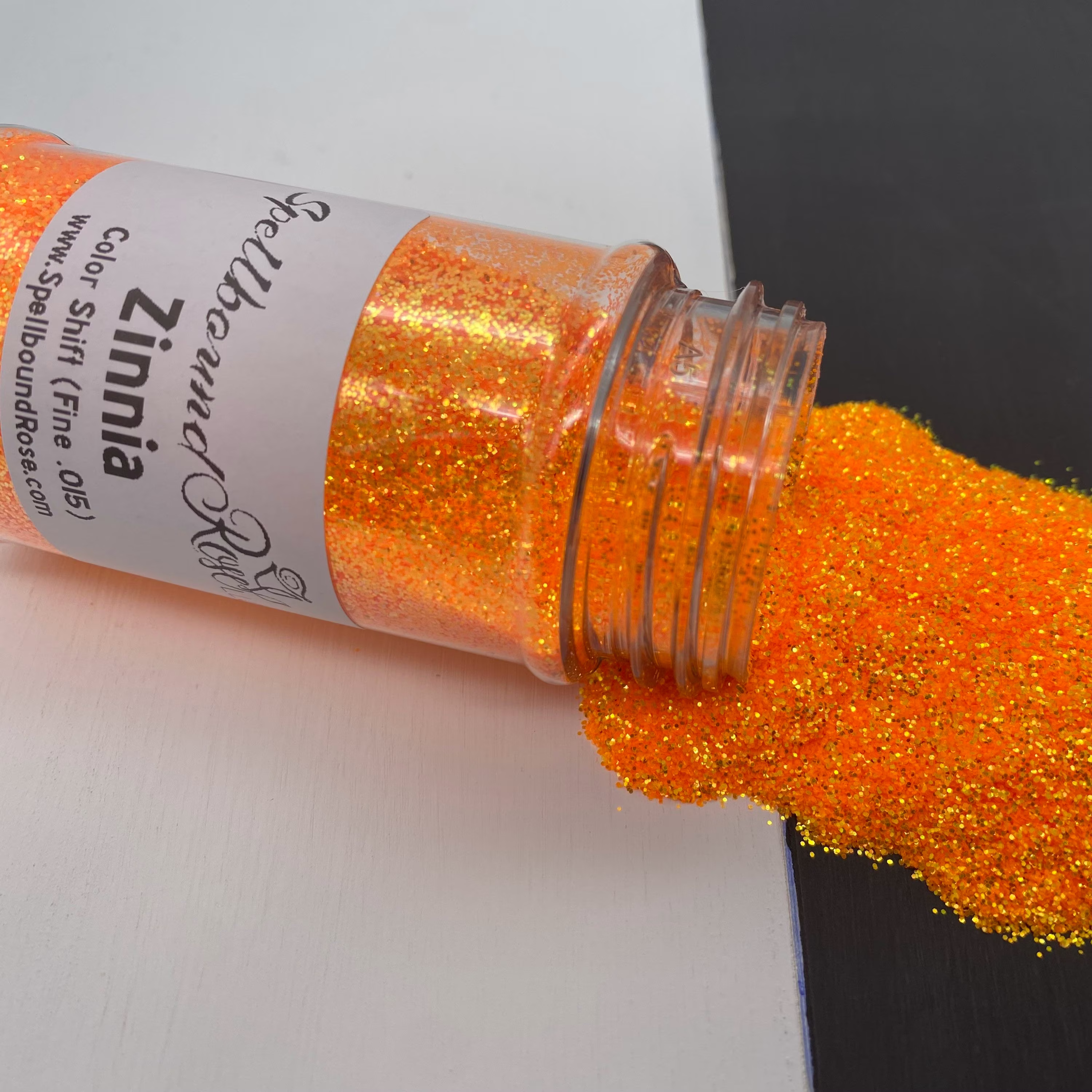 Color Shift Fine Glitter | .015, Orange To Golden Yellow Glitter, "Zinnia