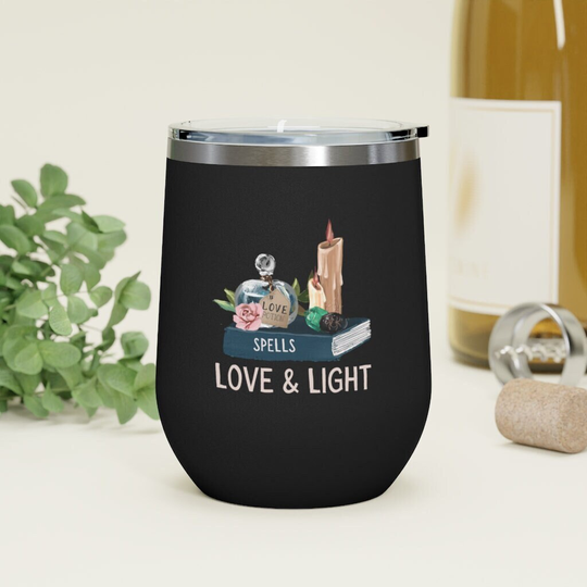 White Witch Wine Tumbler Love & Light Potion Candles Gift 12Oz Insulated