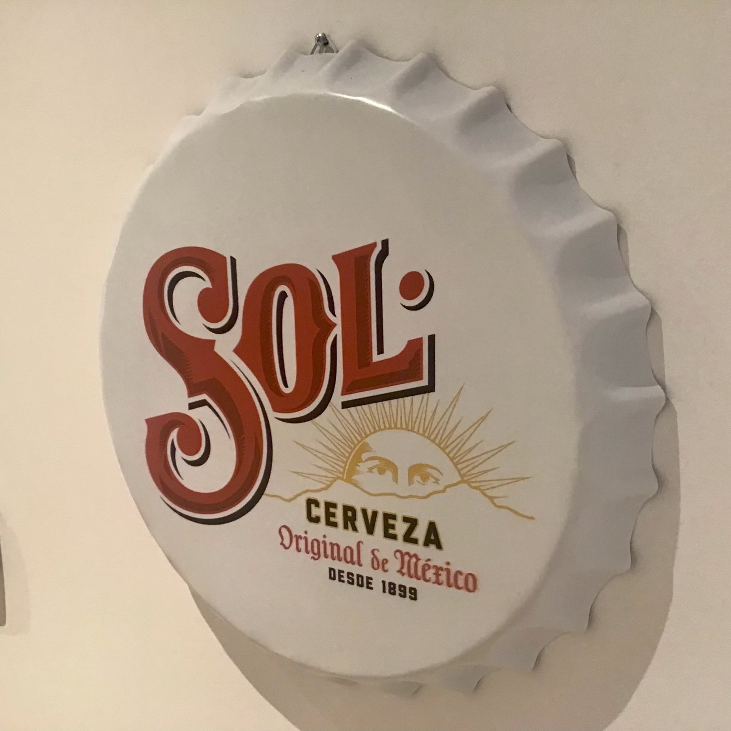 Sol Cerveza Beer Bottle Tops. Man Cave Decor. Gift. Games Room, Man Cave, Bar, Shed Wall Hanging. - Mexican Beer Gift
