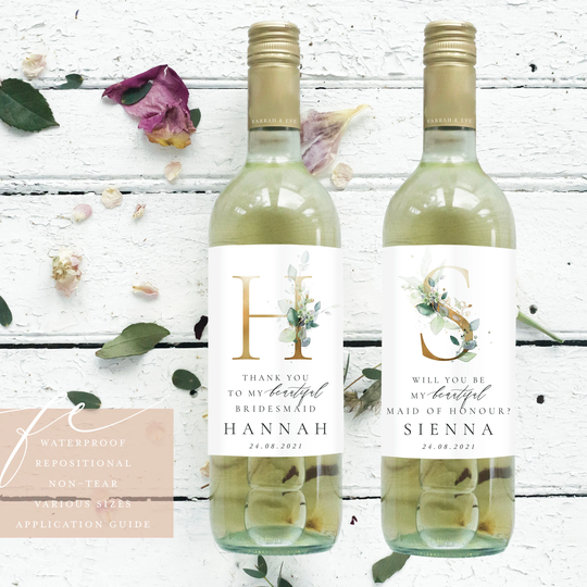 Will You Be Wine Bottle Labels | Bridesmaid Thank Gift Labels| Proposal Custom Fewl10
