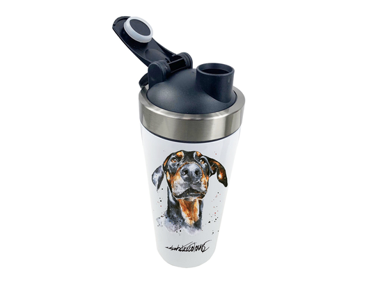 Doberman 500Ml Steel Shaker Bottle/Travel Mug .doberman Shaker Bottle, Dobermanbottle Gift, Doberman Travel Mug