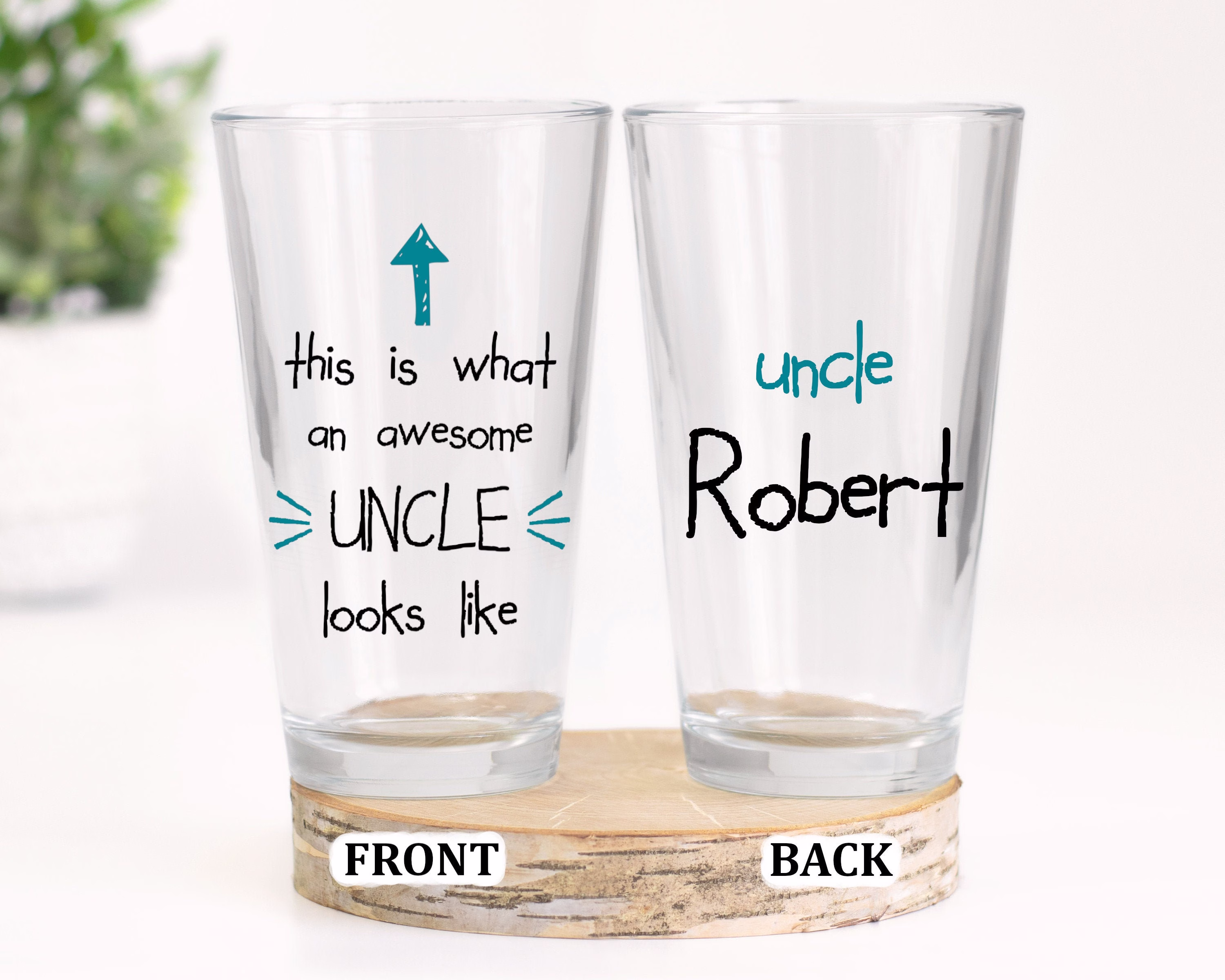 Funny Uncle Glass Personalized Gift Beer Mug Custom Name Birthday Christmas Best