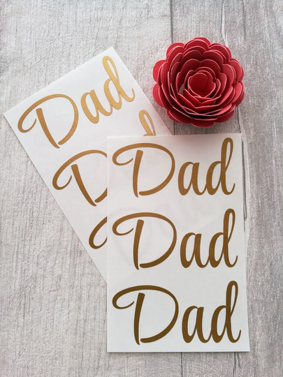 6 Dad Wine Glass Bauble Mug Vinyl Decal Stickers Fathers Day Diy