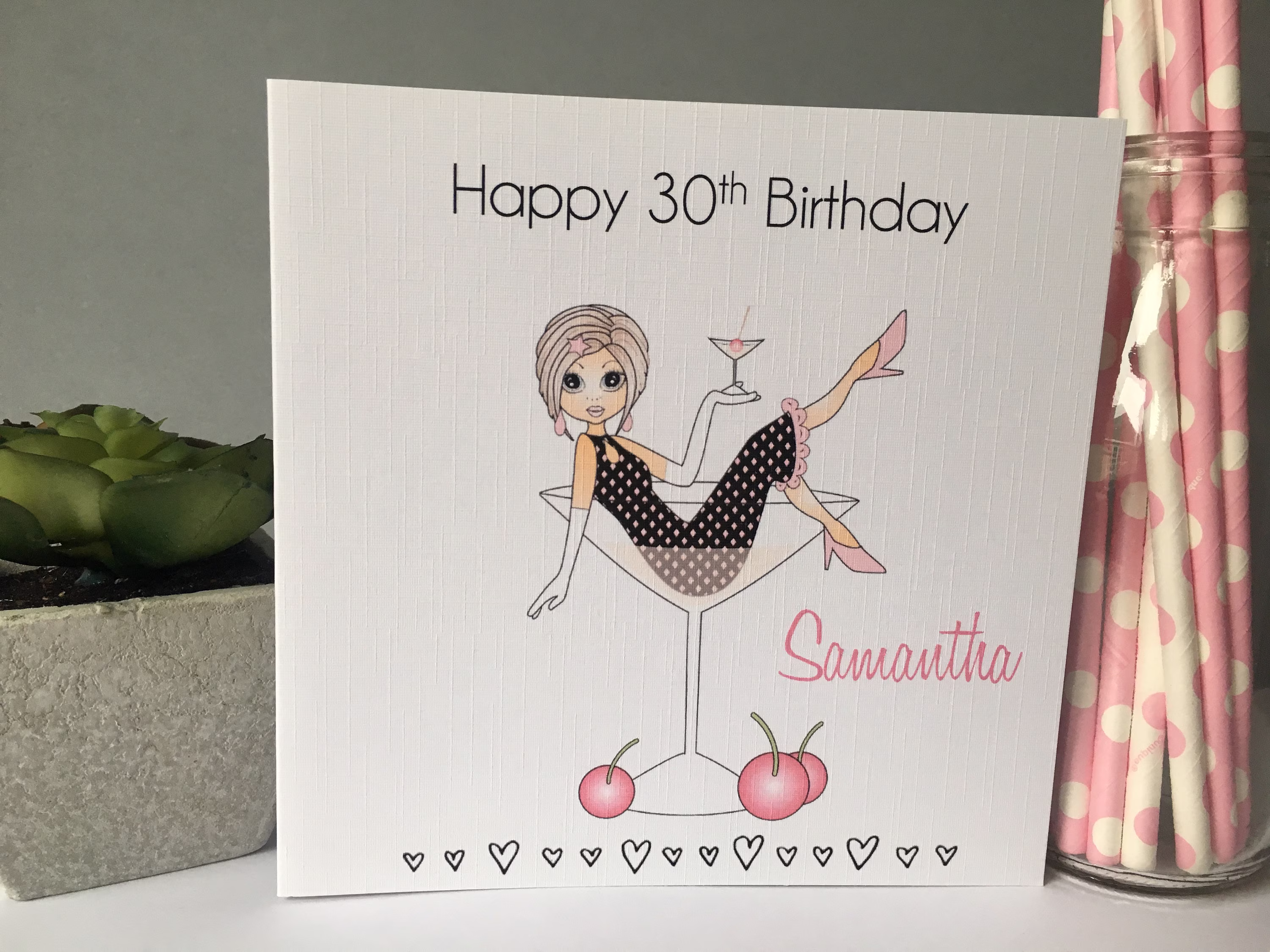 Personalised Handmade Female Birthday Card Girl 18Th 21st 30Th 40Th 50Th 60Th