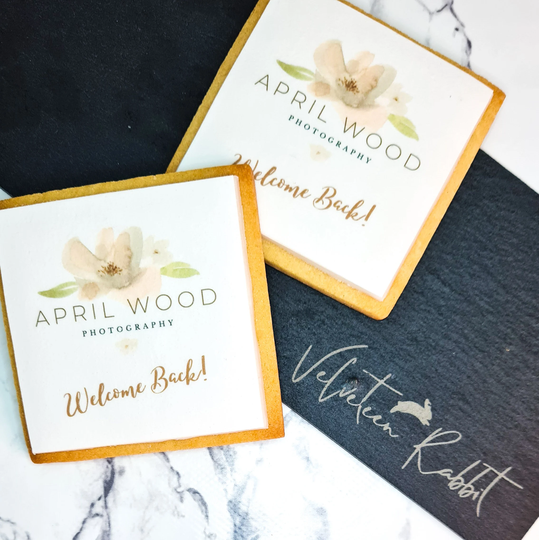 Corporate Logo Biscuits, Printed Personalised Cookies, Bespoke Branded Gift For Events