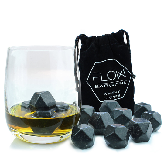 9 x Diamond Shaped Whiskey Stones By FLOW Barware