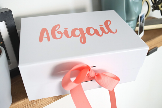 Personalised Gift Box Sticker, Bridesmaid Proposal, Glass Name Baby Shower Gift, Bachelorette Party, Custom Text Vinyl Labels