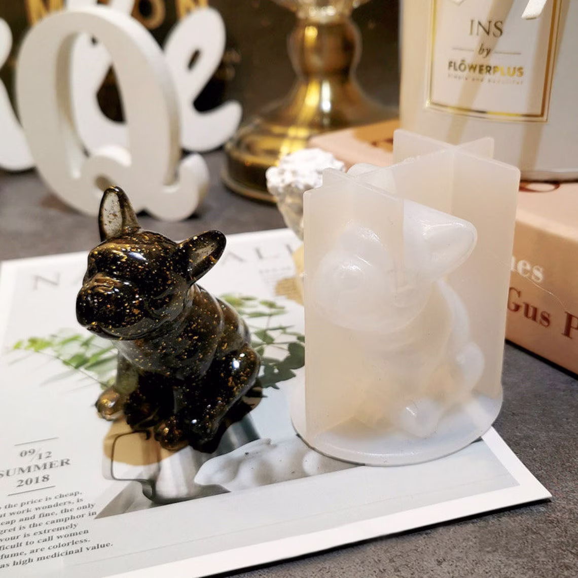 3D French Bulldog Soap Mold, Puppy Silicone Mold For Cake Decorating Candle Making Resin Epoxy Jewelry Diy Necklace Ice Cube Tray