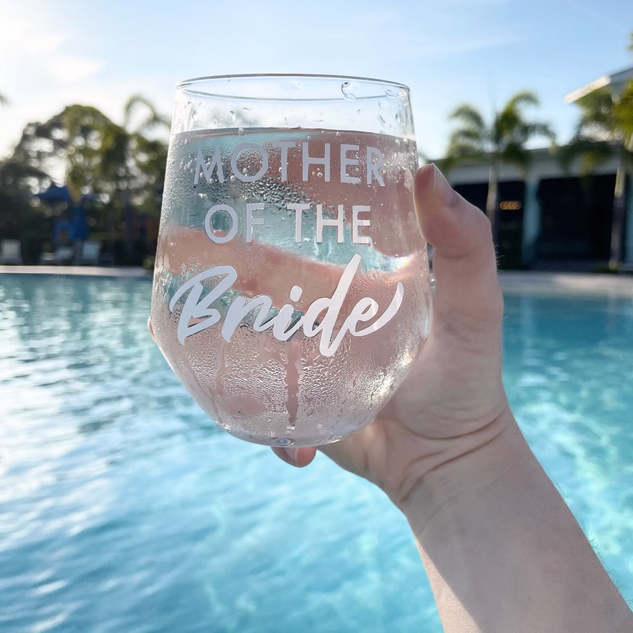 Mother Of The Bride Stemless Wine Glass , Gift, Father Groom Gift Ideas