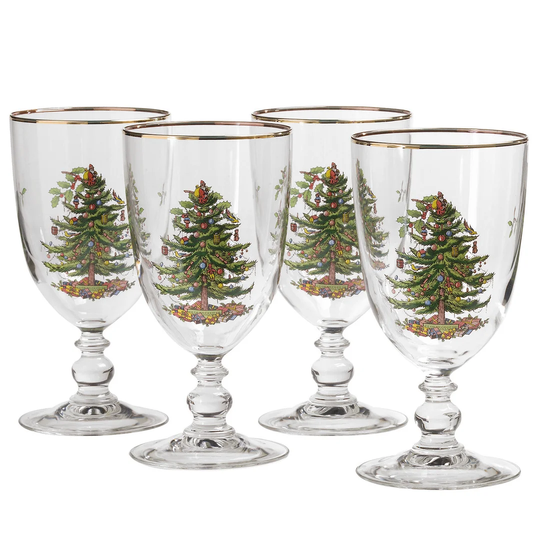 Christmas Tree Glass Goblet