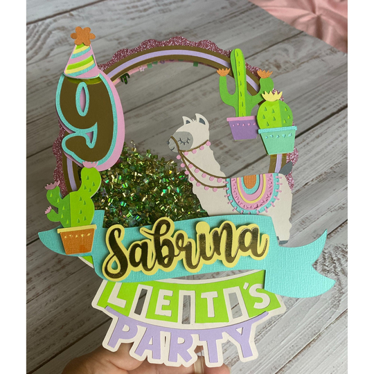 Custom Llama Cake Topper, Llama Birthday, Stand, Baby Shower, Party Favor, Supplies, Decor