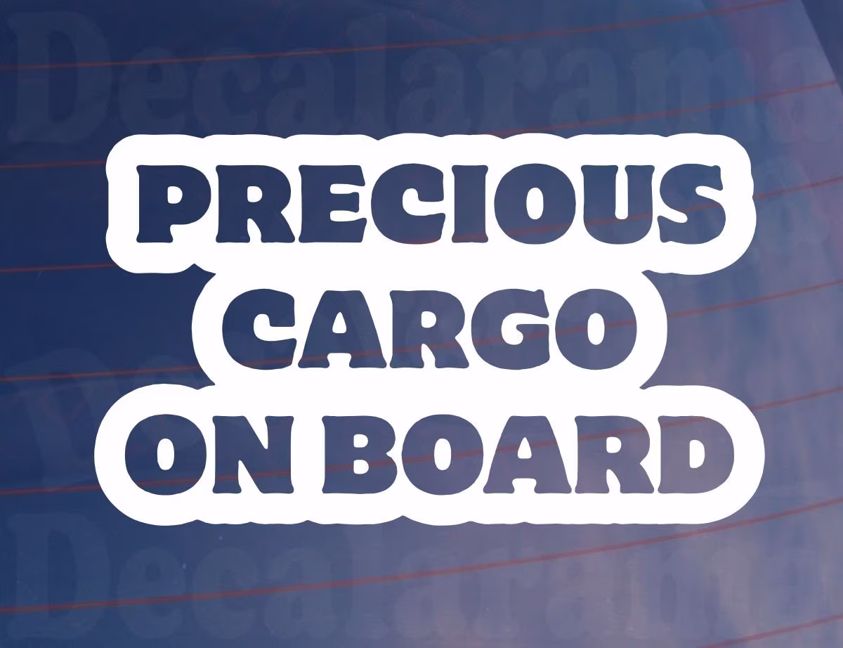 Car Sticker Precious Cargo On Board Funny Novelty Van Window Bumper Boot Door Decal