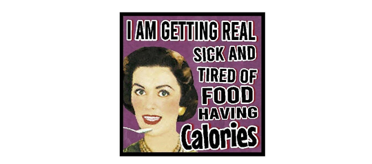 Funny Diet Gifts Sick & Tired Of Food Having Calories Retro Refrigerator Magnet